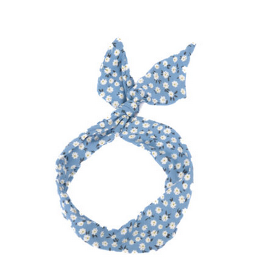 BALUCHON BANDEAUX TWIST TIGE MINI FLEUR BLEU
