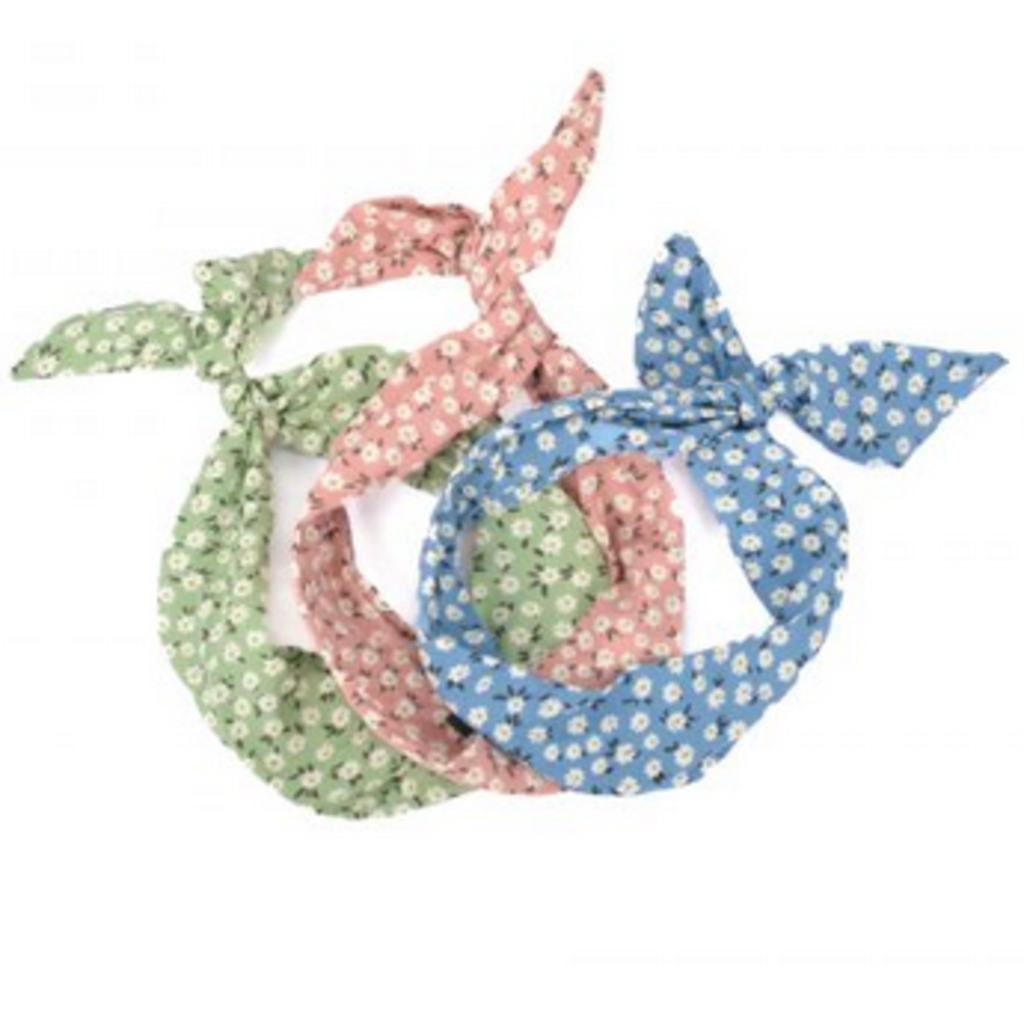 BALUCHON BANDEAUX TWIST TIGE MINI FLEUR VERT