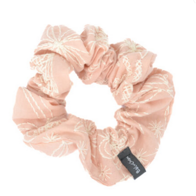 BALUCHON CHOUCHOU ELASTIQUE BRODERIES ROSE