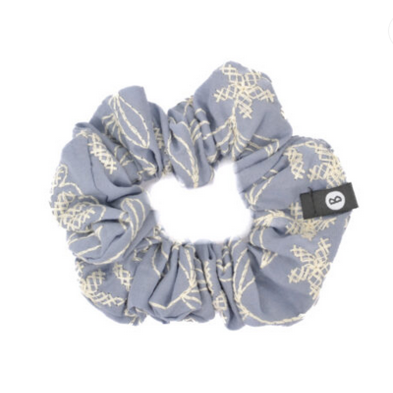 BALUCHON CHOUCHOU ELASTIQUE BRODERIES BLEU