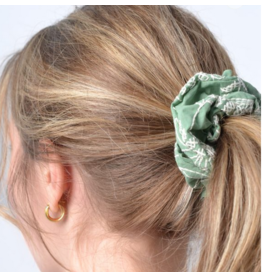 BALUCHON CHOUCHOU ELASTIQUE BRODERIES VERT