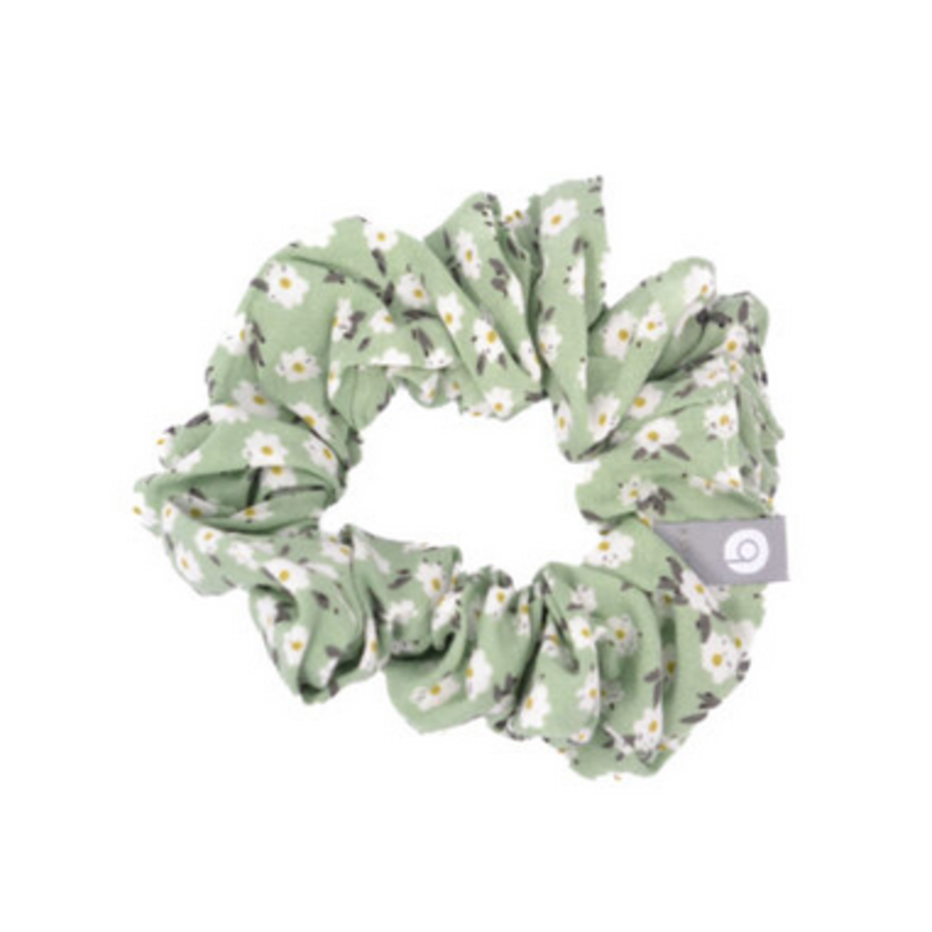 BALUCHON CHOUCHOU ELASTIQUE MINI FLEURS VERT