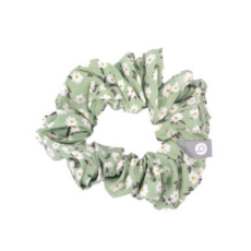 BALUCHON CHOUCHOU ELASTIQUE MINI FLEURS VERT