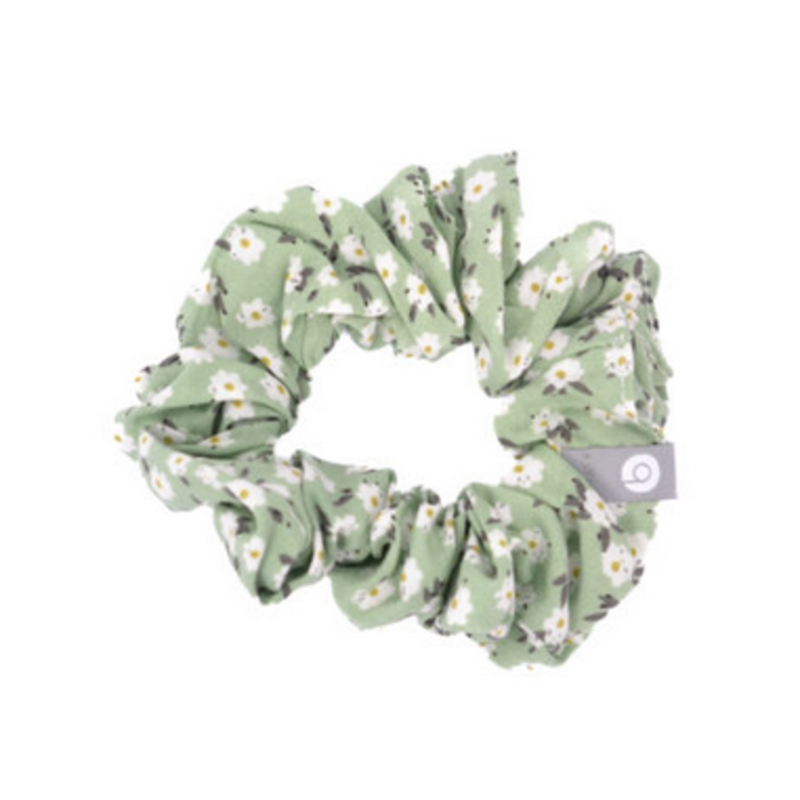 BALUCHON CHOUCHOU ELASTIQUE MINI FLEURS VERT