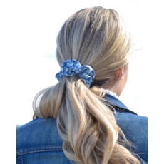 BALUCHON CHOUCHOU ELASTIQUE MINI FLEURS BLEU