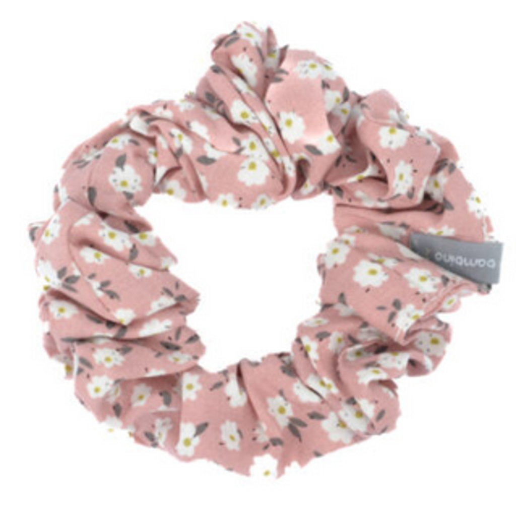 BALUCHON CHOUCHOU ELASTIQUE MINI FLEURS ROSE