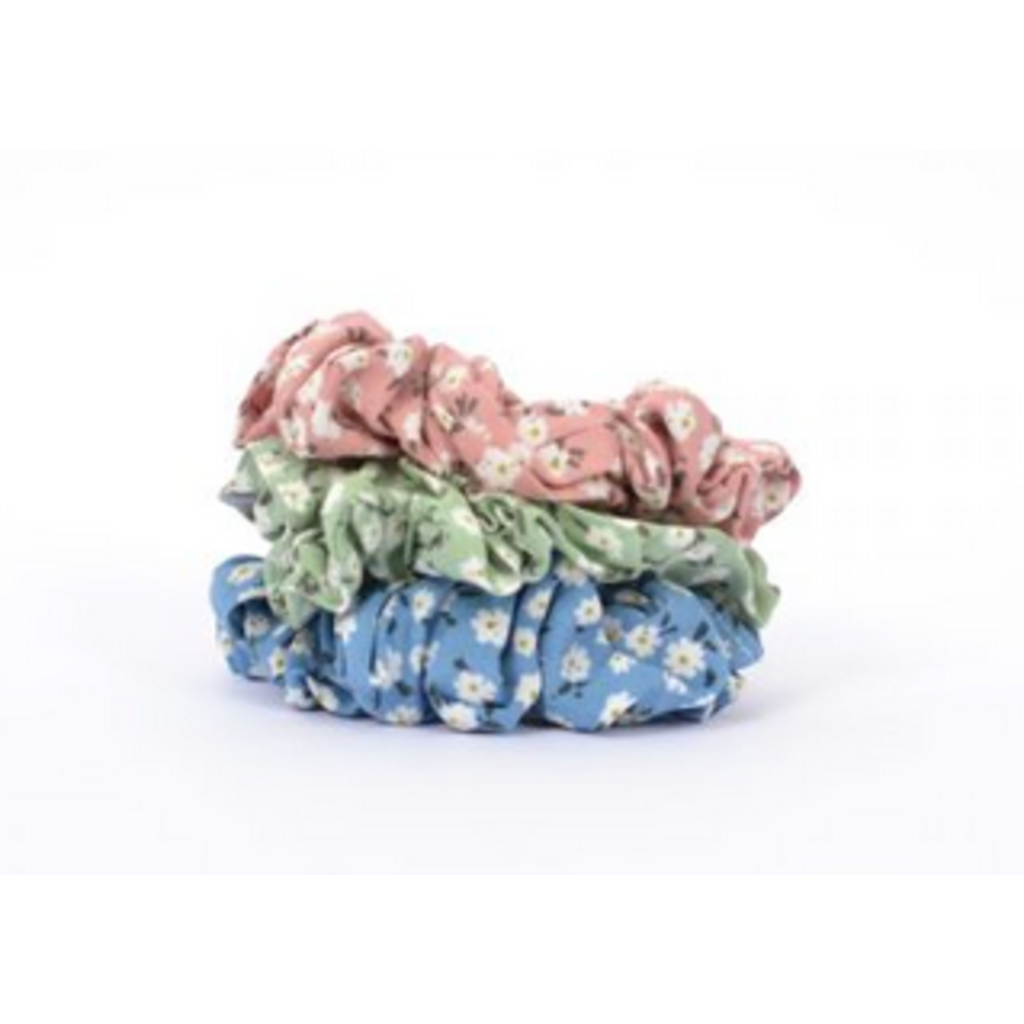 BALUCHON CHOUCHOU ELASTIQUE MINI FLEURS ROSE