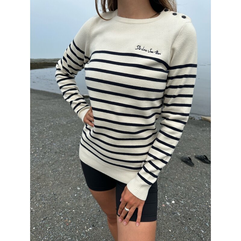 Nomade NOMADE TRICOT F STE LUCE LIGNE IVOIRE/MARINE