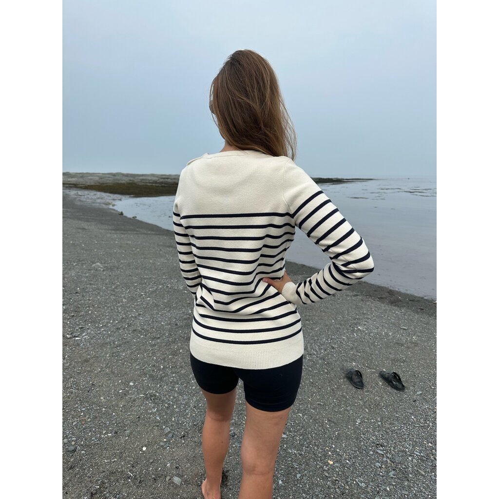 Nomade NOMADE TRICOT F STE LUCE LIGNE IVOIRE/MARINE