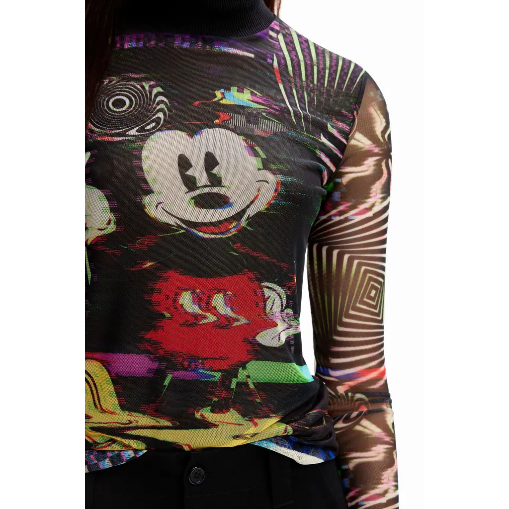 DESIGUAL DESIGUAL HAUT MESH MICKEY CRAZY NOIR