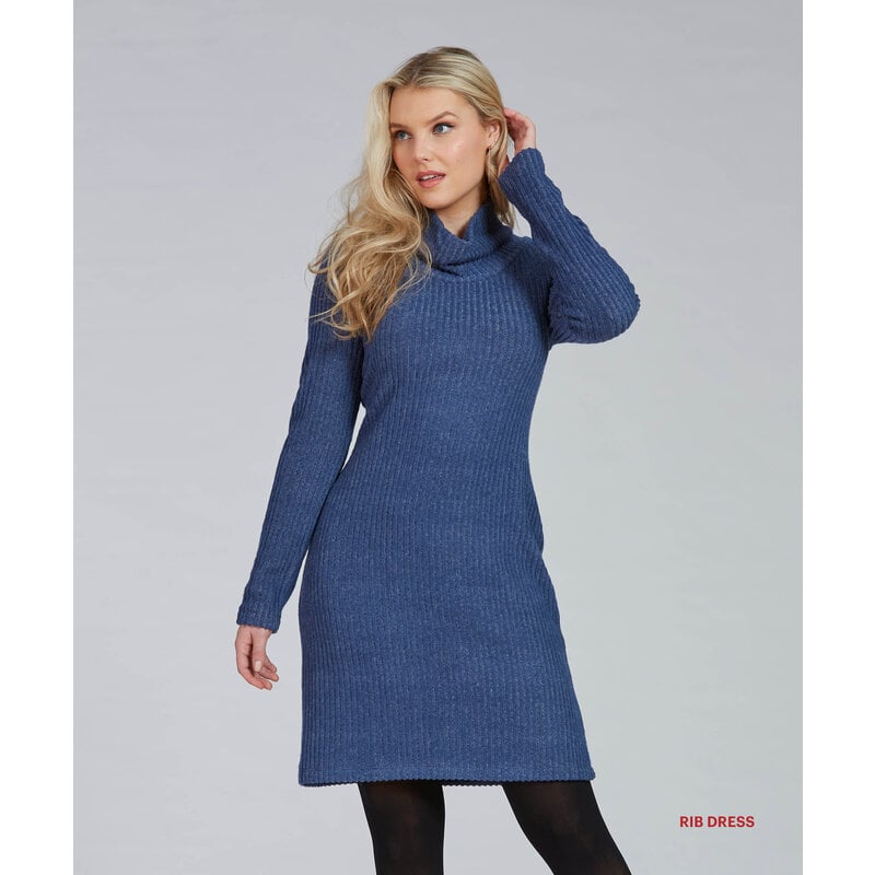 LUC FONTAINE LUC FONTAINE ROBE RIB DRESS/ROBE BLEU