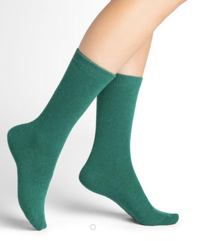 BLEU FORÊT BLEU FORET CHAUSSETTE CACHEMIRE UNIE MENTHE