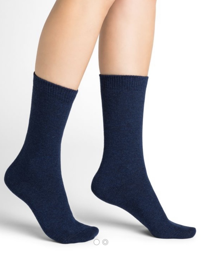 BLEU FORÊT BLEU FORET CHAUSSETTE CACHEMIRE UNIE AMIRAL