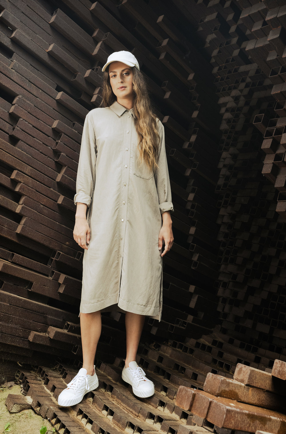 BODY BAG BODY BAG ORAN SHIRT DRESS STONE