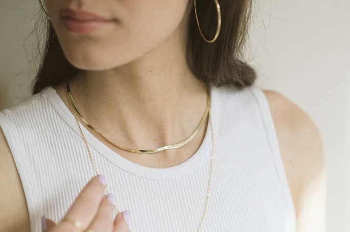 BOA BIJOUX BOA CHAINE FLO HERRINGBONE 14K VERMEIL