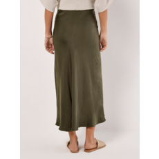 APRICOT APRICOT JUPE MAXI SATIN KAKI