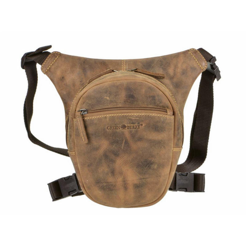 GREEN BURRY SAC BIKE LEG BAG CUIR VINTAGE1585