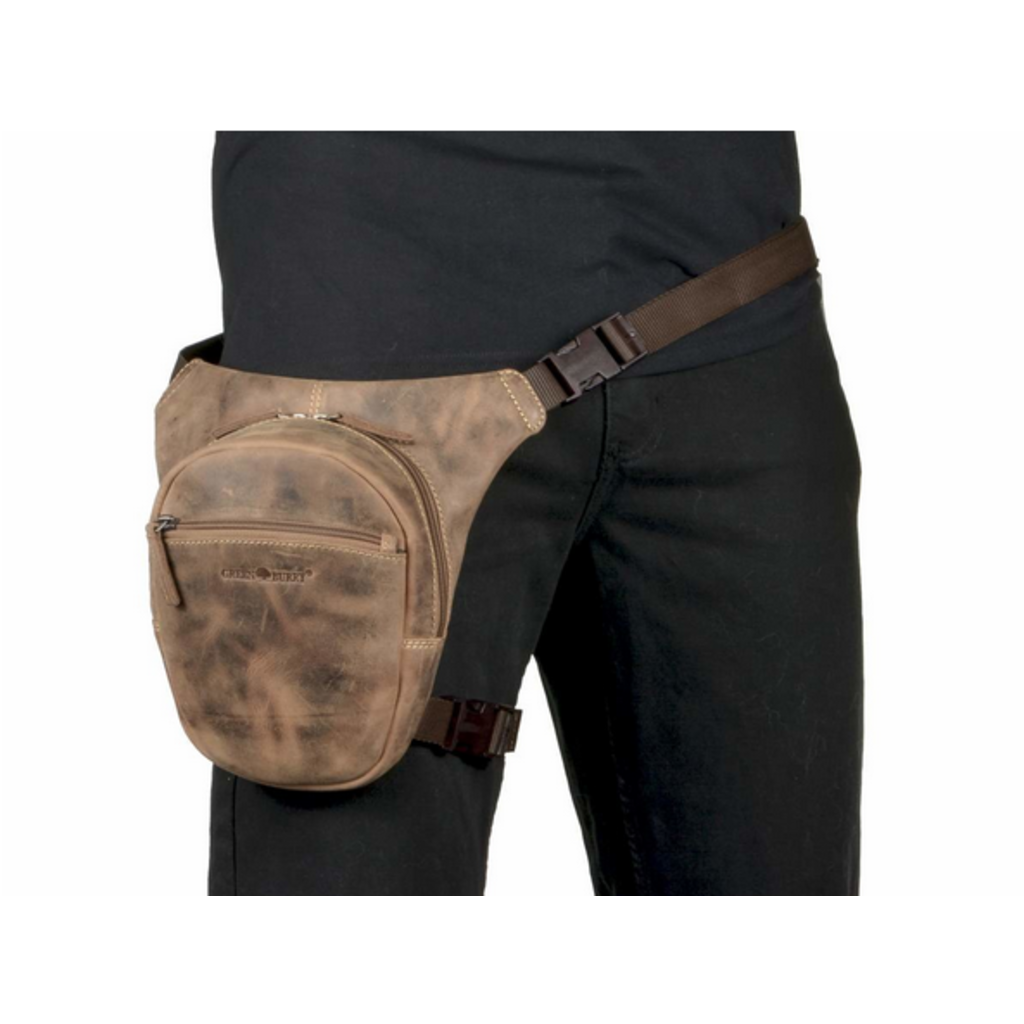 GREEN BURRY SAC BIKE LEG BAG CUIR VINTAGE1585