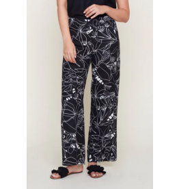 RENUAR RENUAR PANTALON LIN VISCOSE MOTIFS COMBO NOIR