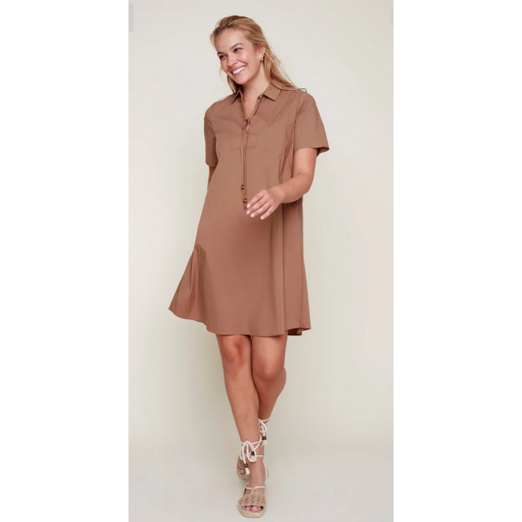 RENUAR RENUAR ROBE COTON NYLON WALNUT