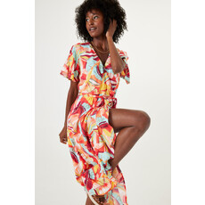 GARCIA GARCIA ROBE MIDI MOTIFS PAPAYA PUNCH