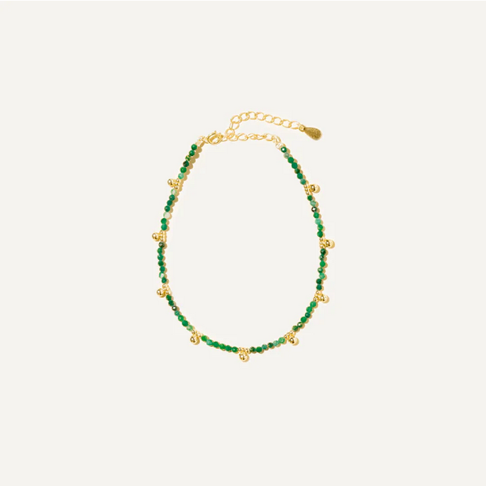 BOA BRACELET GEMA MALACHITE 14K VERMEIL