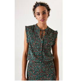 GARCIA GARCIA BLOUSE SANS MANCHE MOTIFS VERT