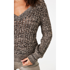 GARCIA GARCIA PULLOVER LUREX NOIR/BEIGE