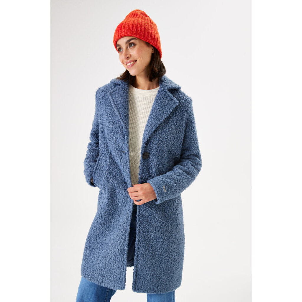 GARCIA GARCIA MANTEAU COMME DE LA LAINE BOUILLI BLEU
