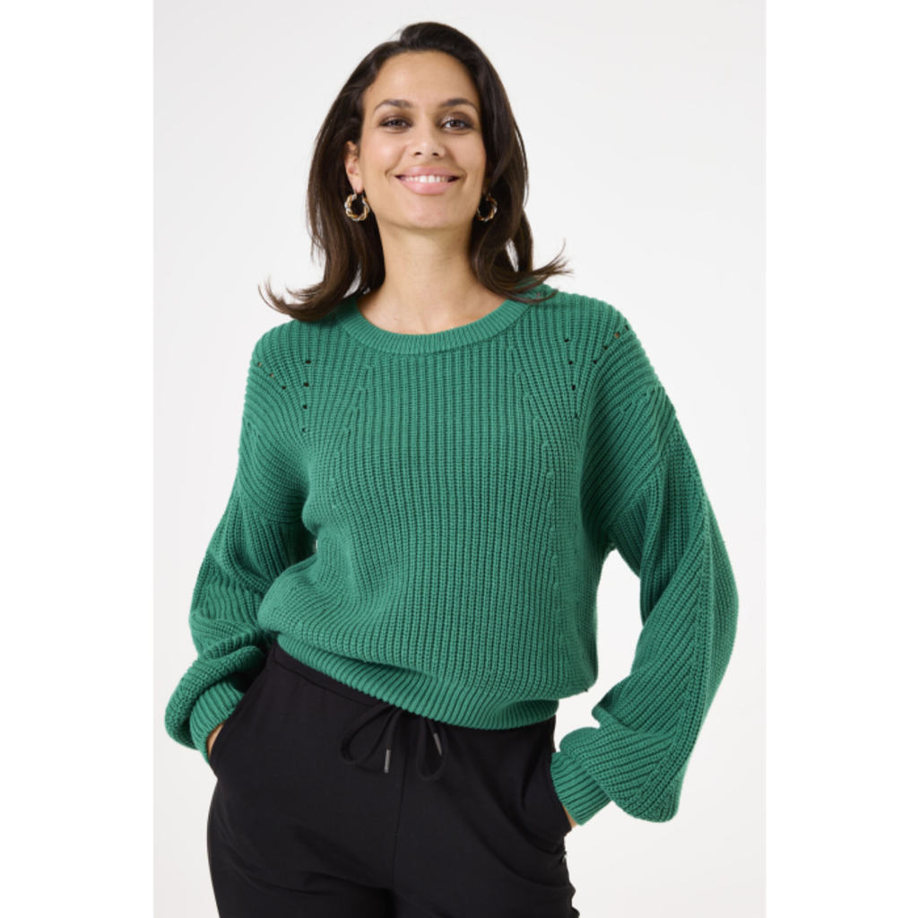 GARCIA GARCIA PULLOVER MELANGE COTON VERT