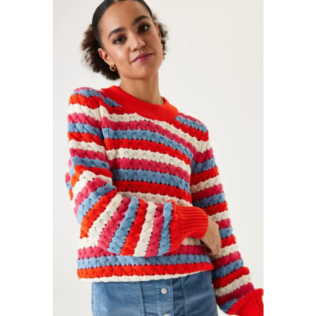 GARCIA GARCIA PULLOVER CROCHET MULTI/ORANGE