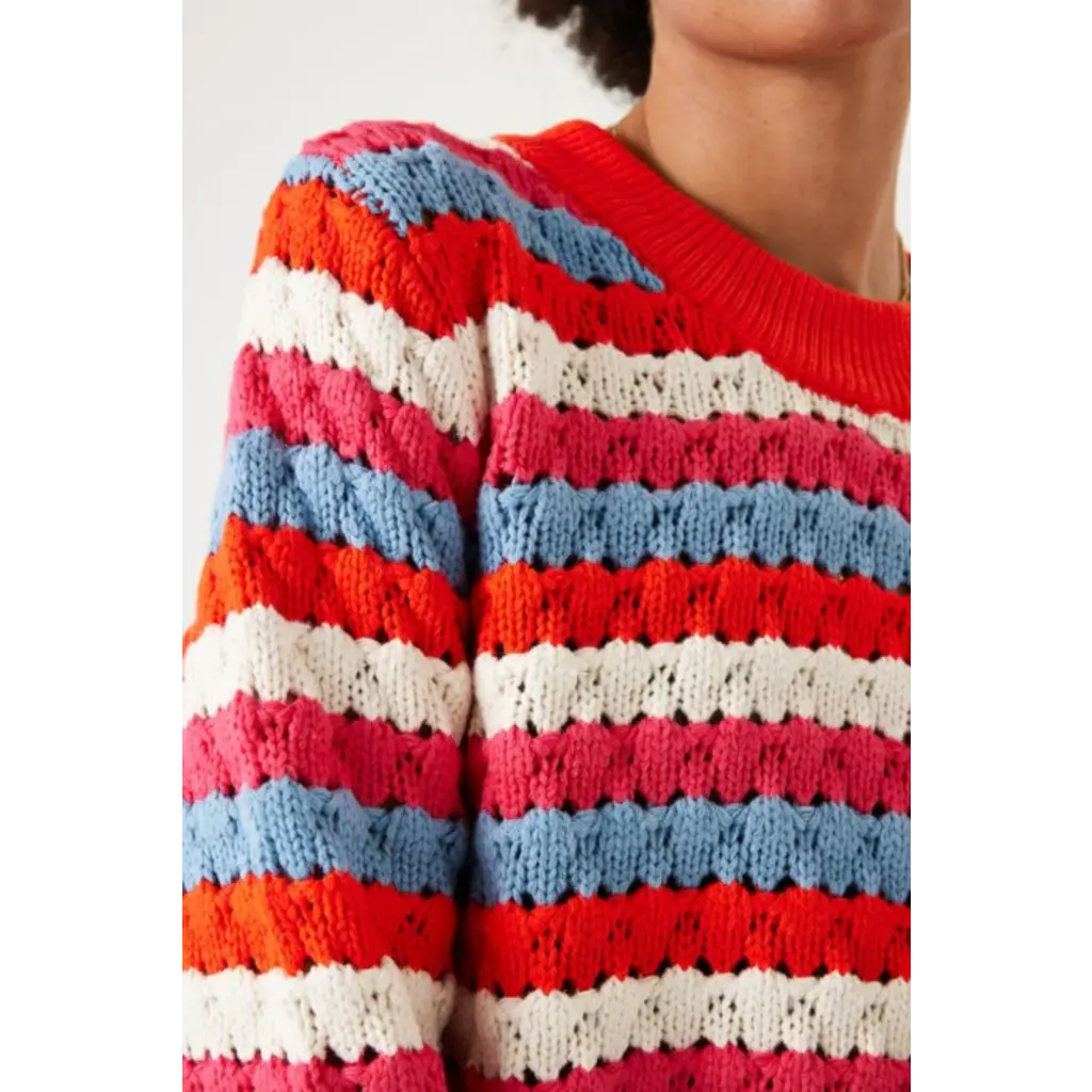 GARCIA GARCIA PULLOVER CROCHET MULTI/ORANGE