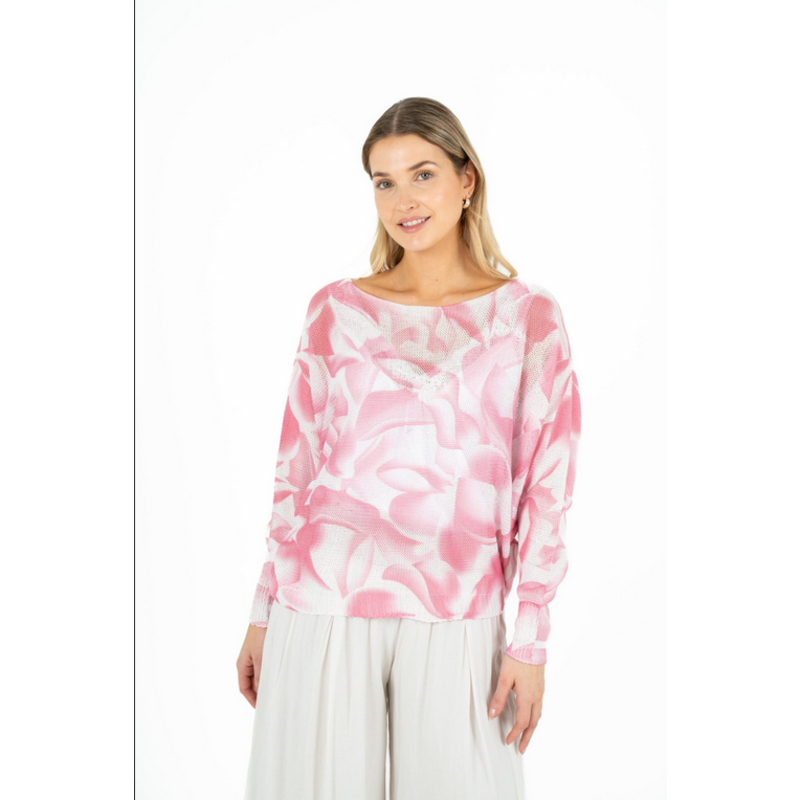 M MADE IN ITALY M MADE IN ITALY TRICOT LEGER 335013V SEA PINK  PETALS