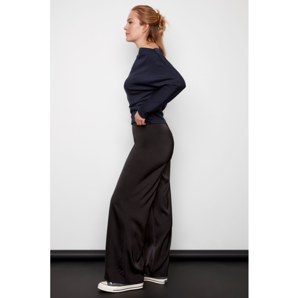 I LOVE TYLER MADISON TYLER MADISON WIDE LEG PANT SATINE 426018 NOIR