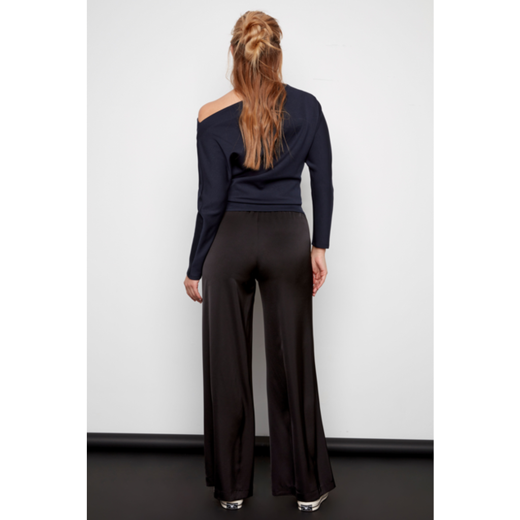 I LOVE TYLER MADISON TYLER MADISON WIDE LEG PANT SATINE 426018 NOIR