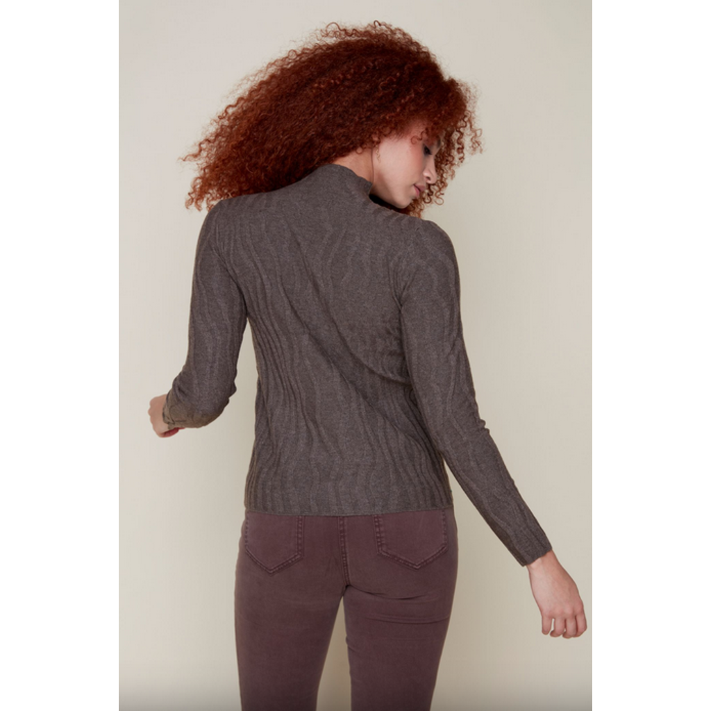 RENUAR RENUAR CHANDAIL R69094301 MOTIFS ZIGZAG BRUN