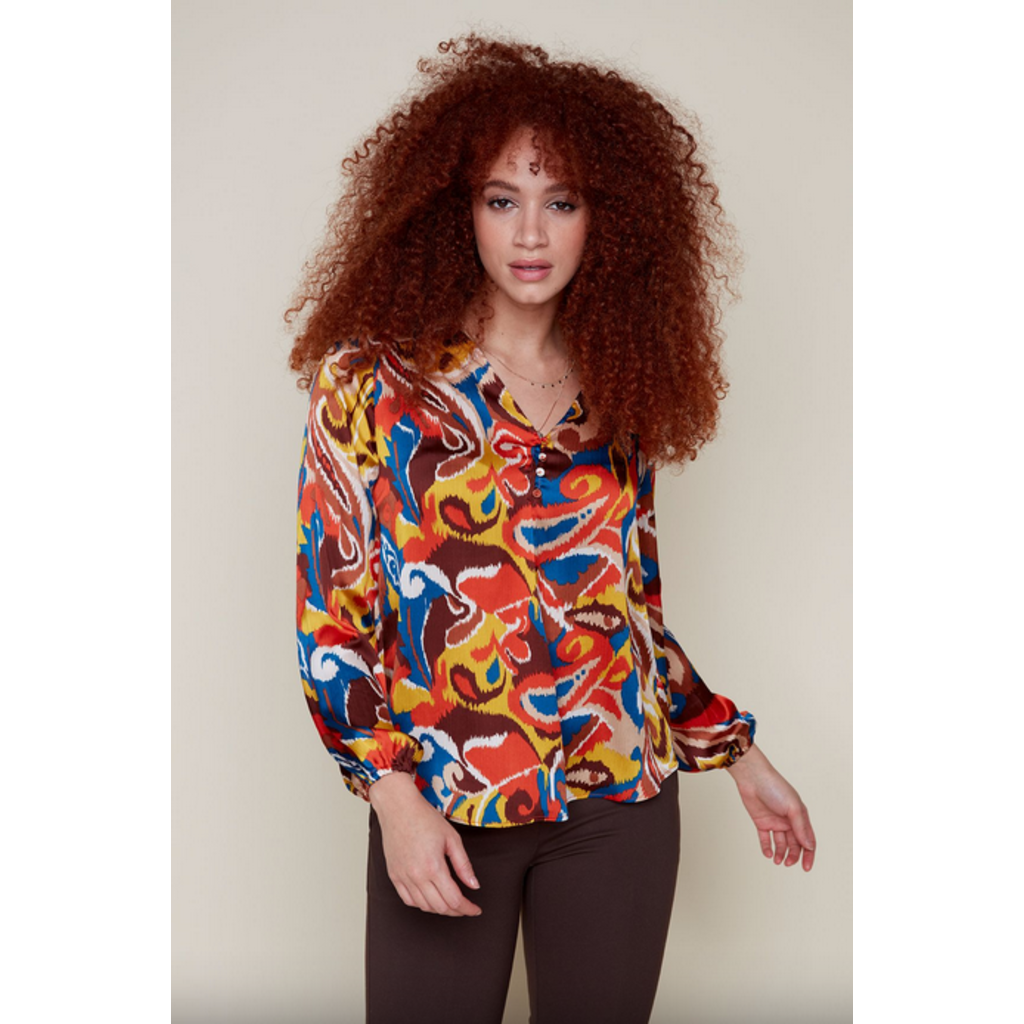 RENUAR RENUAR BLOUSE MOTIFS RUST