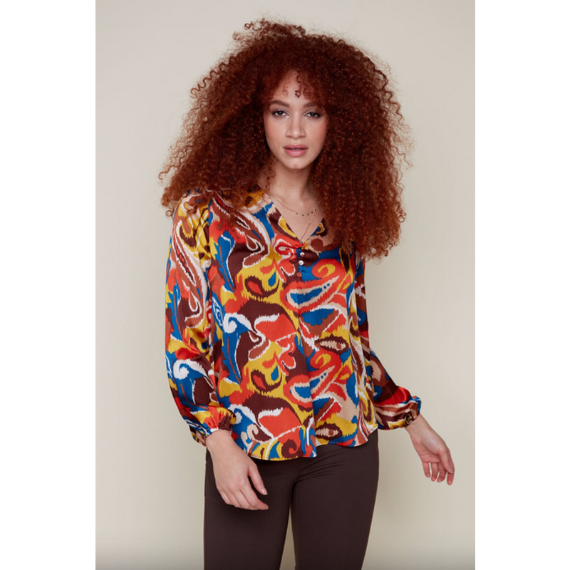 RENUAR RENUAR BLOUSE MOTIFS RUST