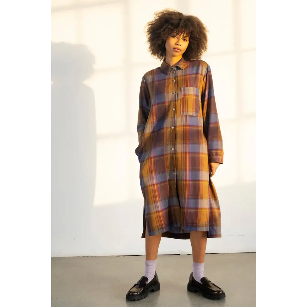 BODY BAG BODY BAG ORAN SHIRT DRESS PLAID