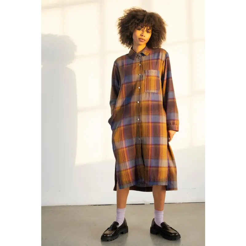 BODY BAG BODY BAG ORAN SHIRT DRESS PLAID