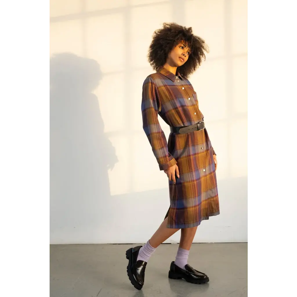 BODY BAG BODY BAG ORAN SHIRT DRESS PLAID