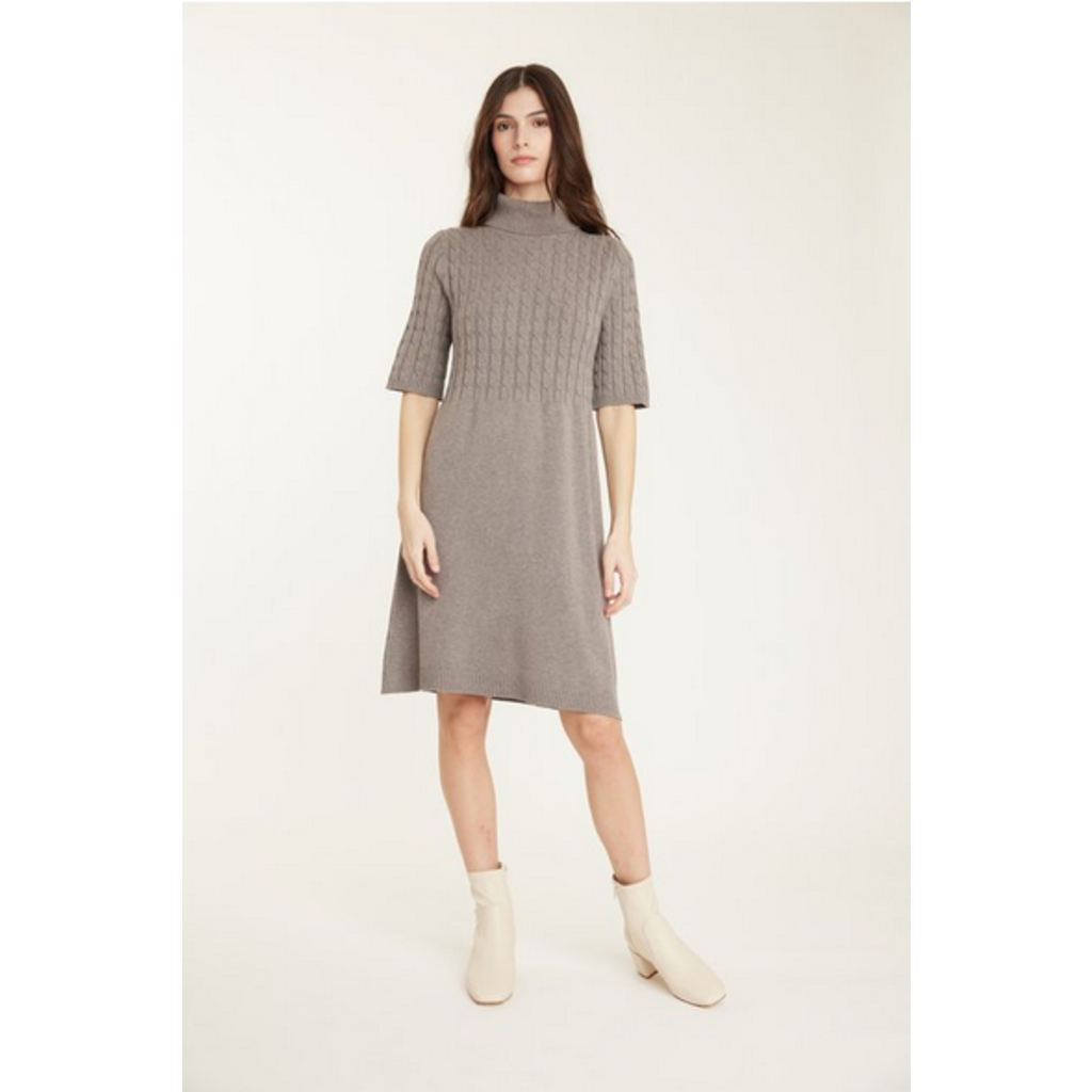 PISTACHE PISTACHE CABLEKNIT DRESS TAUPE