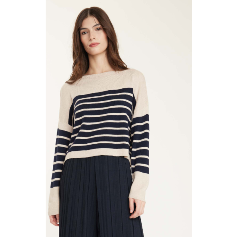 PISTACHE PISTACHE SWEATER STRIPES BEIGE/MARINE