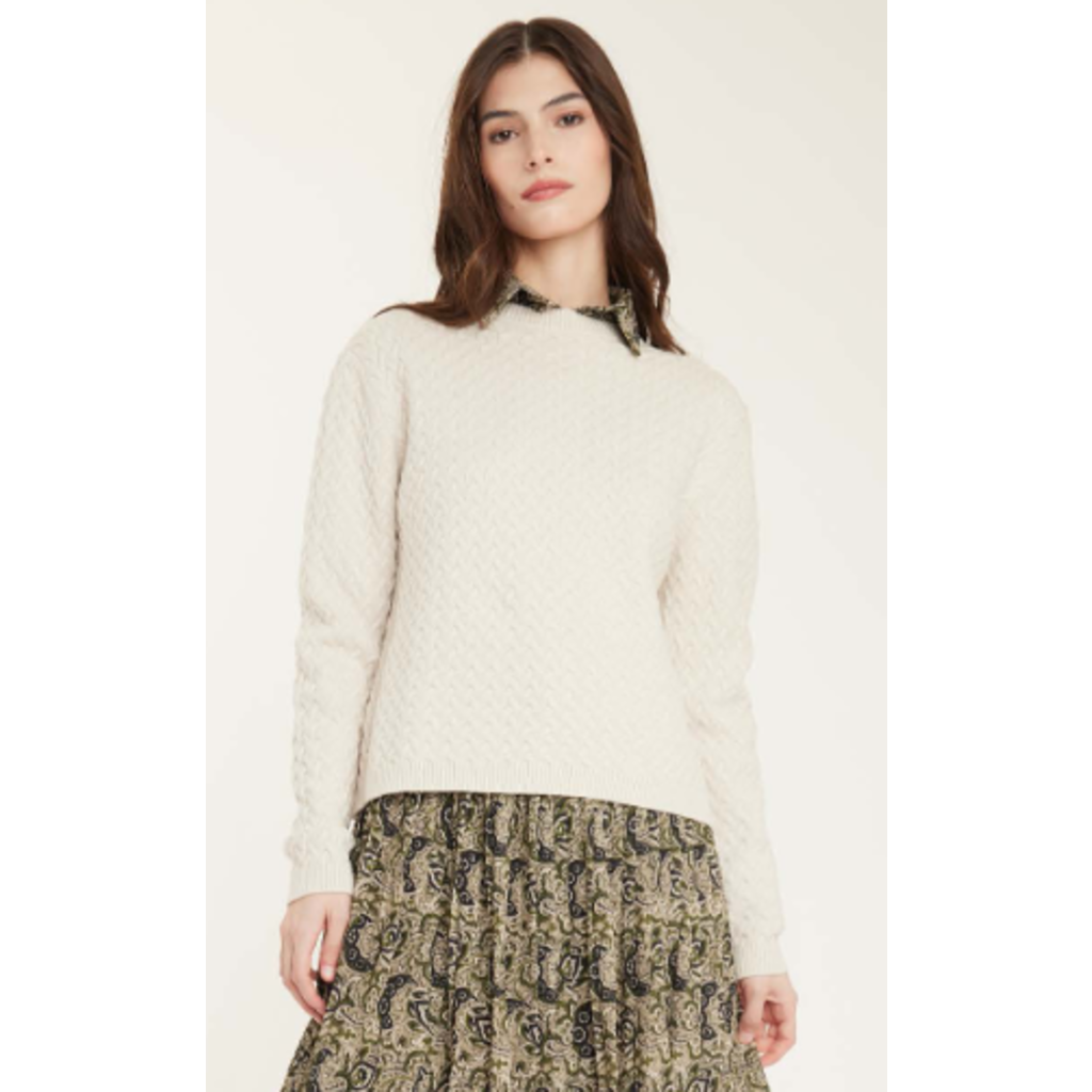 PISTACHE PISTACHE BRAIDED KNIT SWEATER CHANTILLY