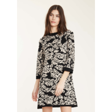 PISTACHE PISTACHE ROBE FLORAL KNIT CREAM/BLACK