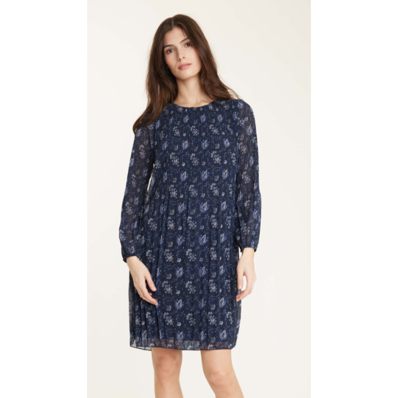 PISTACHE PISTACHE GEORGETTE PLEATED MIDNIGHT PAISLEY PRINT