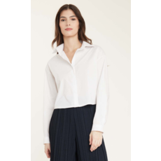 PISTACHE PISTACHE CROPPED POPLIN COTTON BLOUSE WHITE