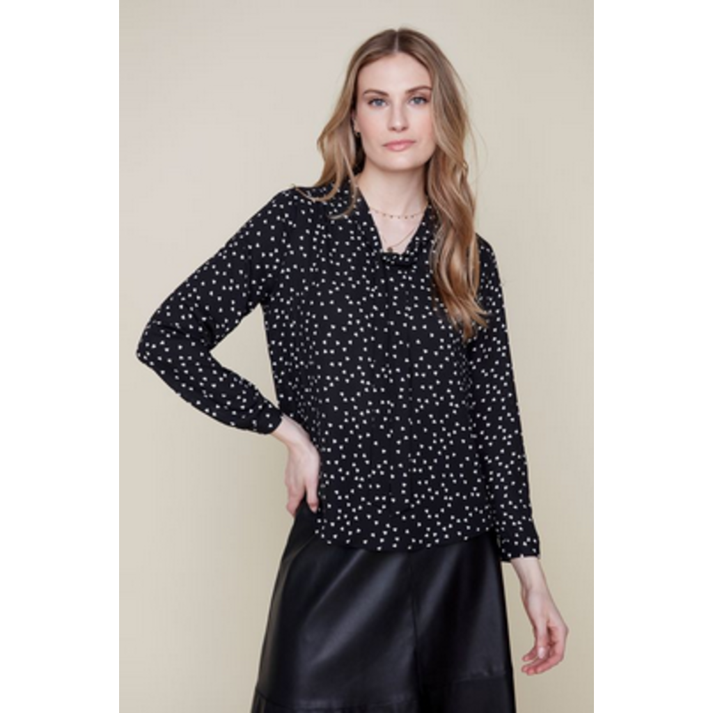 RENUAR RENUAR R5128122 WOVEN BLOUSE BLACK COMBO