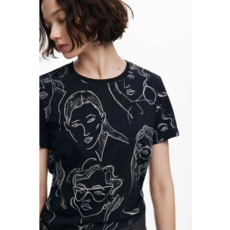 DESIGUAL DESIGUAL T SHIRT CARAS NOIR