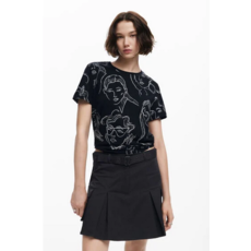 DESIGUAL DESIGUAL T SHIRT CARAS NOIR